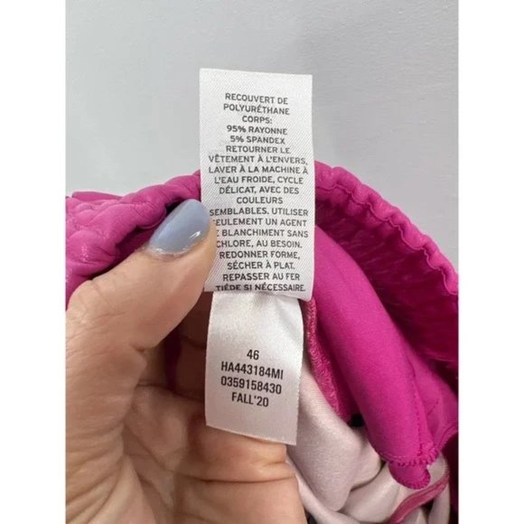 Halogen X Atlantic-Pacific Faux Leather Trousers Pink Cyclamen Size: Medium NWOT - Picture 8 of 9